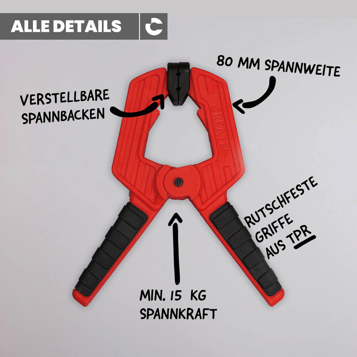 cClamp - Klemmzwingen 5er-Set