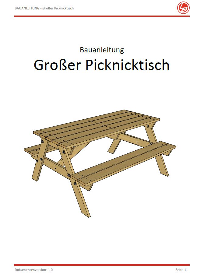 Picknicktisch (Bauanleitung) - Für Erwachsene