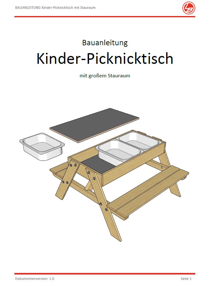 Picknicktisch (Bauanleitung) - Für Kinder mit Stauraum