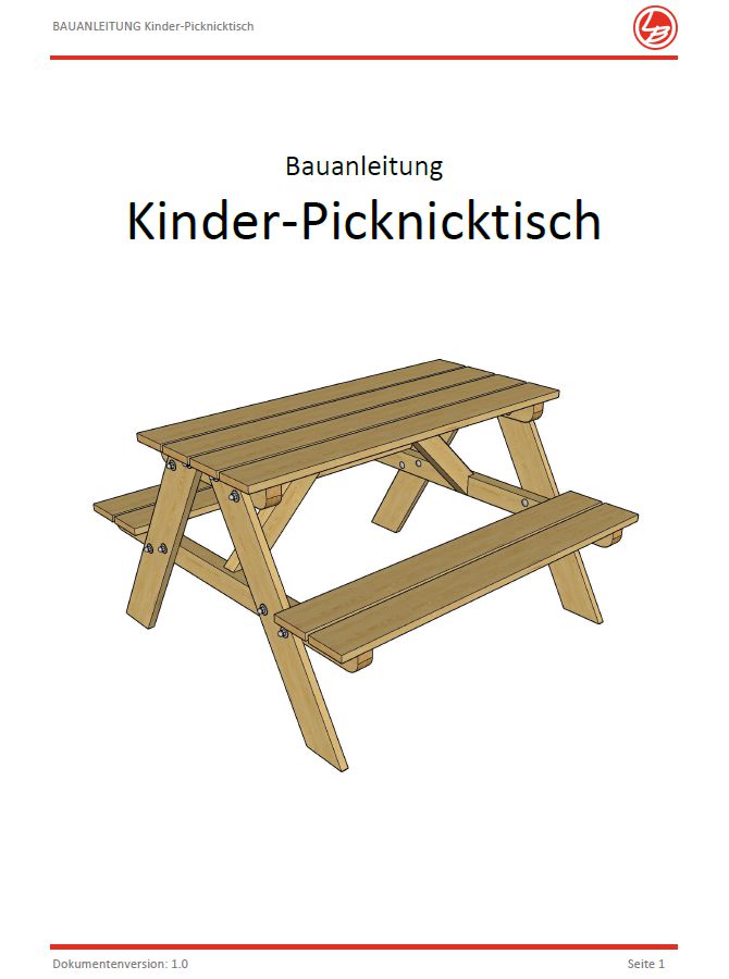 Picknicktisch (Bauanleitung) - Für Kinder ohne Stauraum