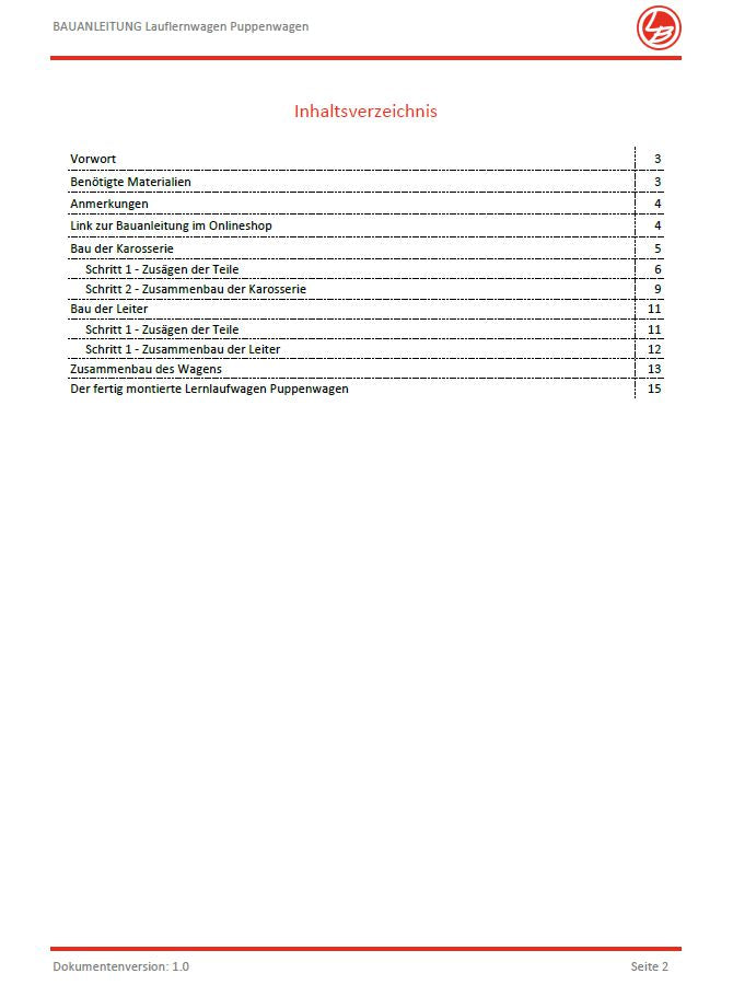 Lauflernwagen Puppenwagen (Bauanleitung)