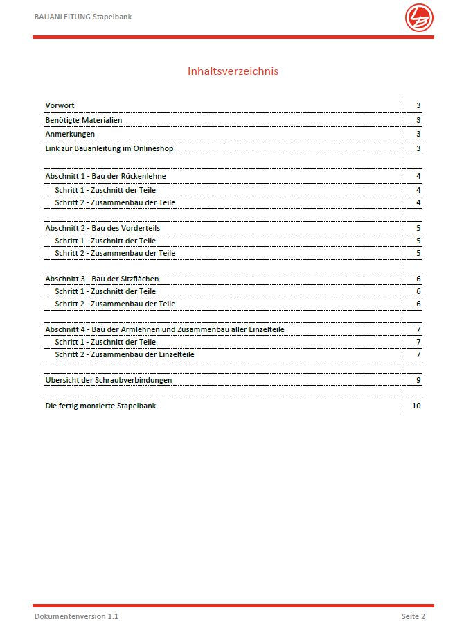 Stapelbank (Bauanleitung) Einzeln